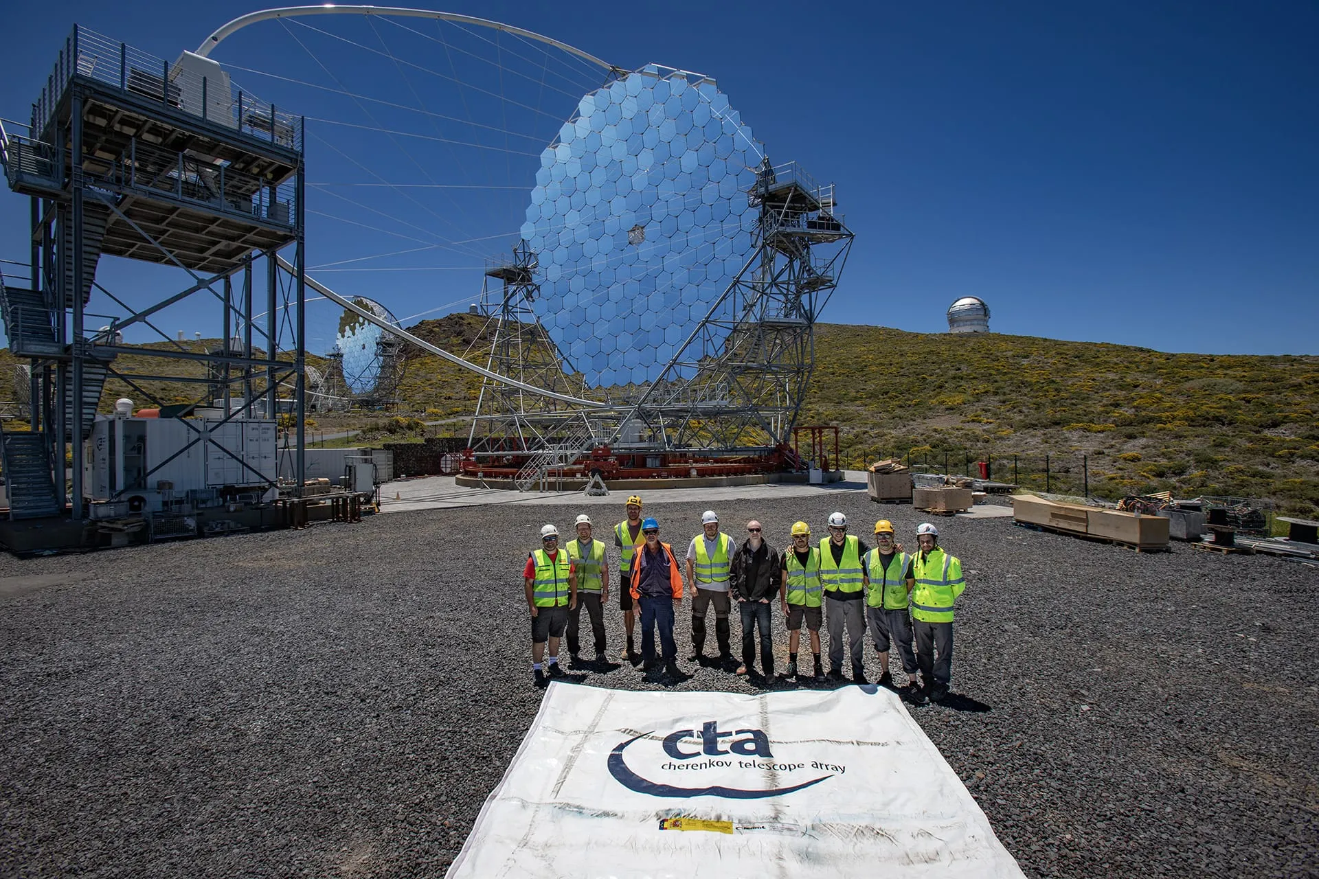 Installation team after the successful installation of the LST-2 camera.
