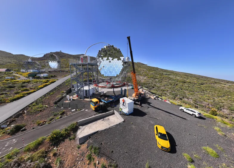 Figure 1: LST-2 camera being transported to ORM before installation on the telescope. Credit: LST Collaboration